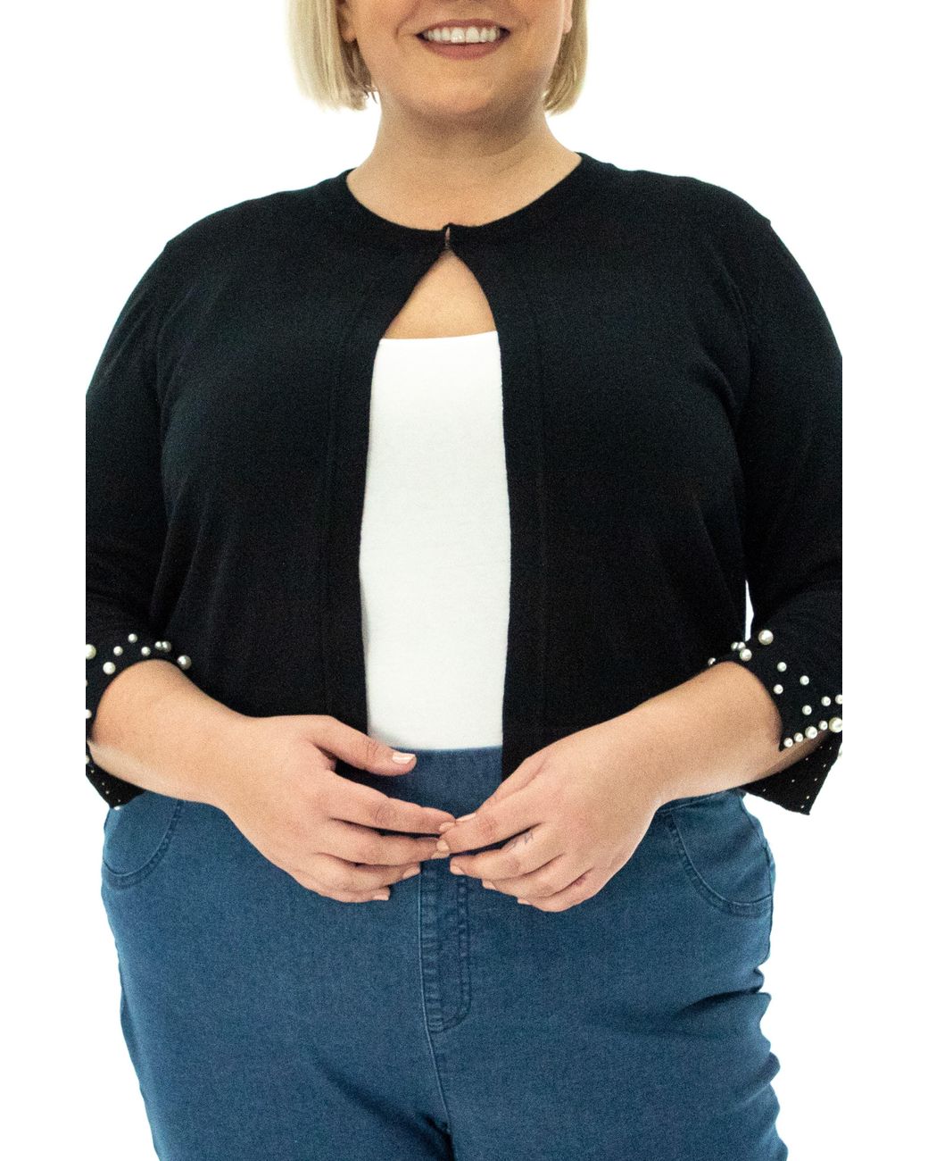 Nina Leonard Elbow Sleeve Bolero In 