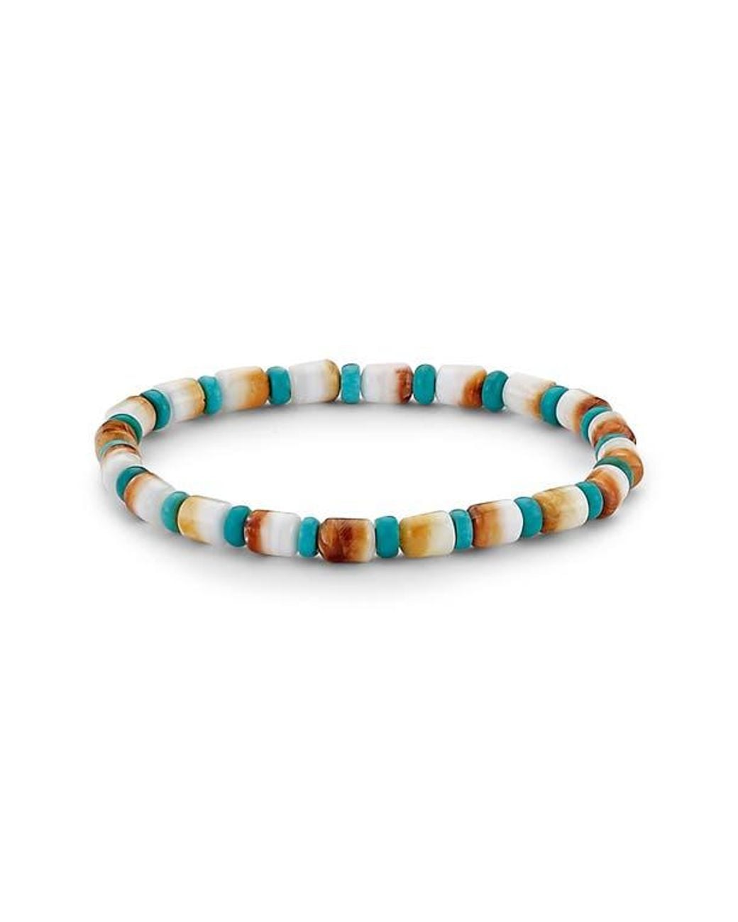 Samuel B. Blue Beaded Shell Stretch Bracelet