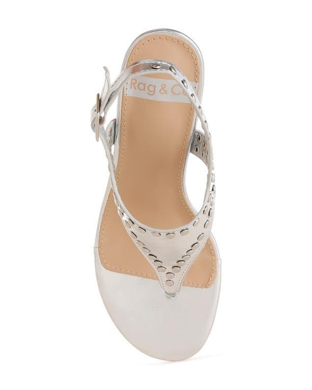 Rag & Co White Chan Studded Sandal