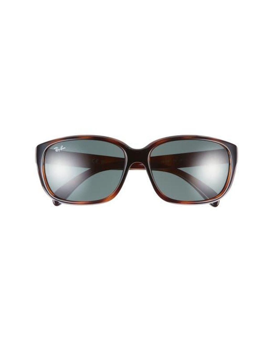 Ray-Ban Brown 58Mm Rectangular Sunglasses