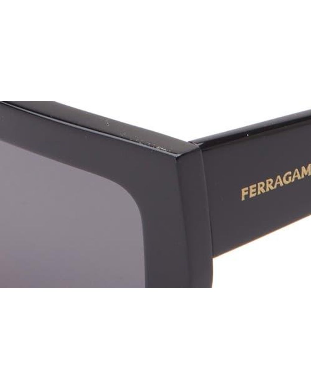 Ferragamo Black 54Mm Rectangular Sunglasses