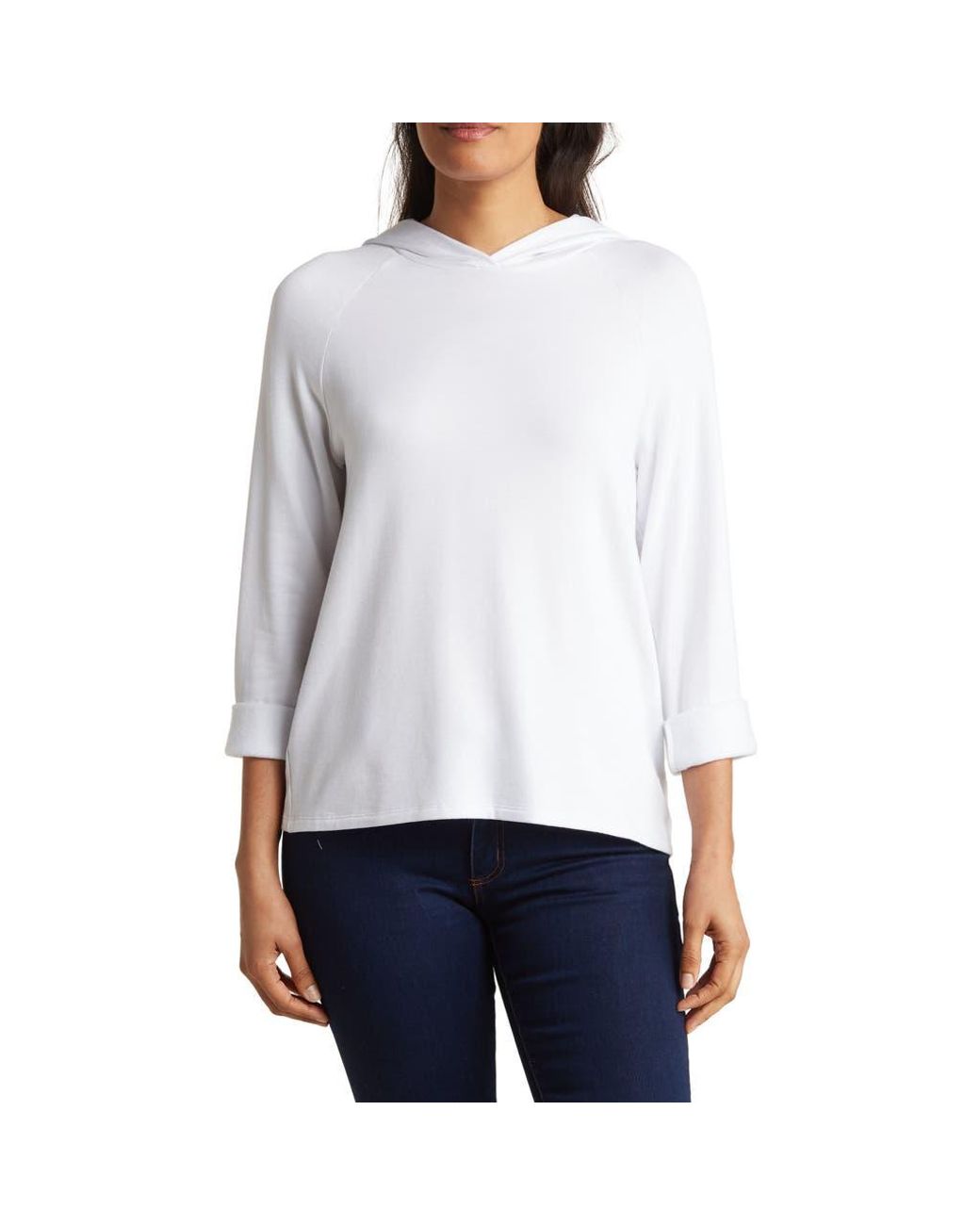 Go Couture White Dolman Pullover Sweatshirt