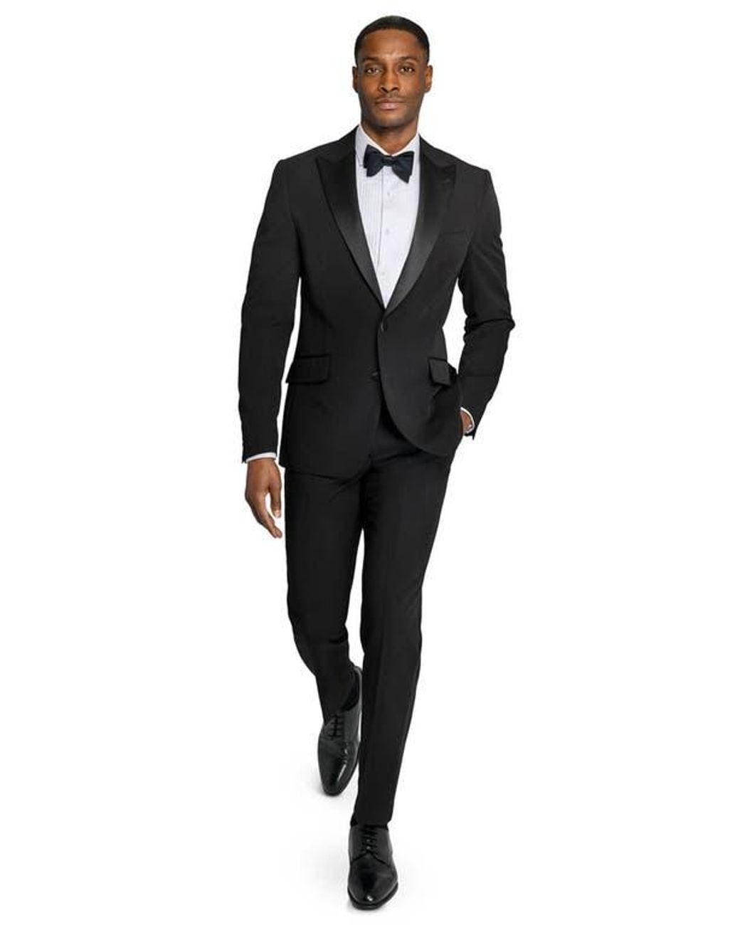 Con.struct Black Peak Lapel Tuxedo Jacket for men