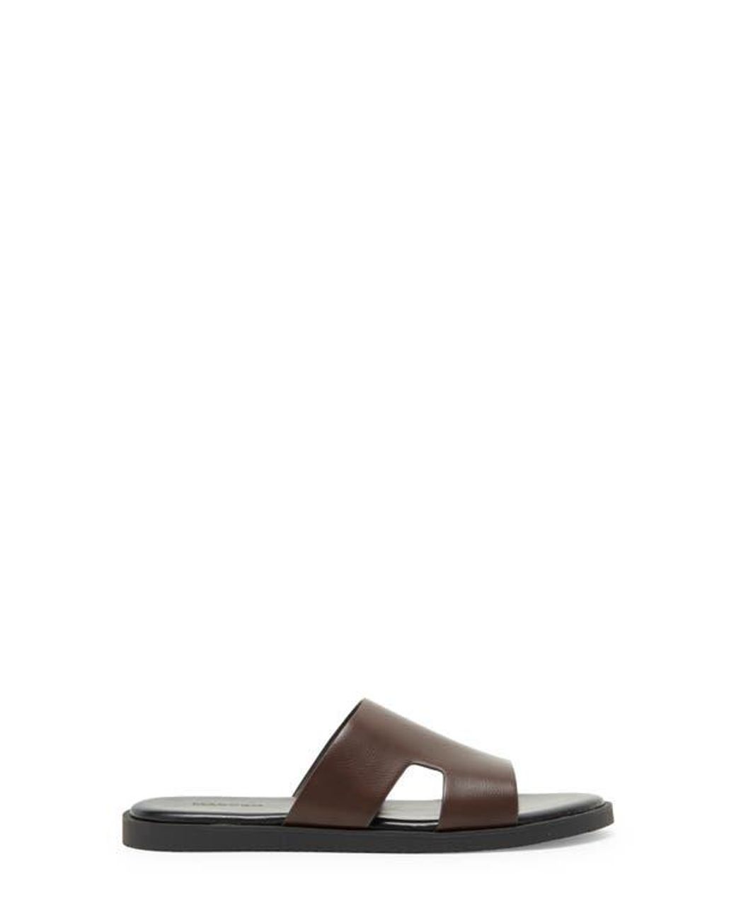 Madden Brown Cutout Vamp Slide Sandals for men