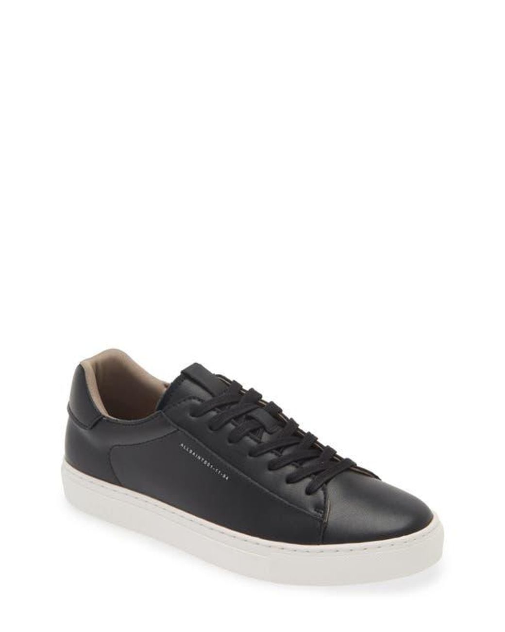 AllSaints Black Klip Leather Low-Top Sneakers for men