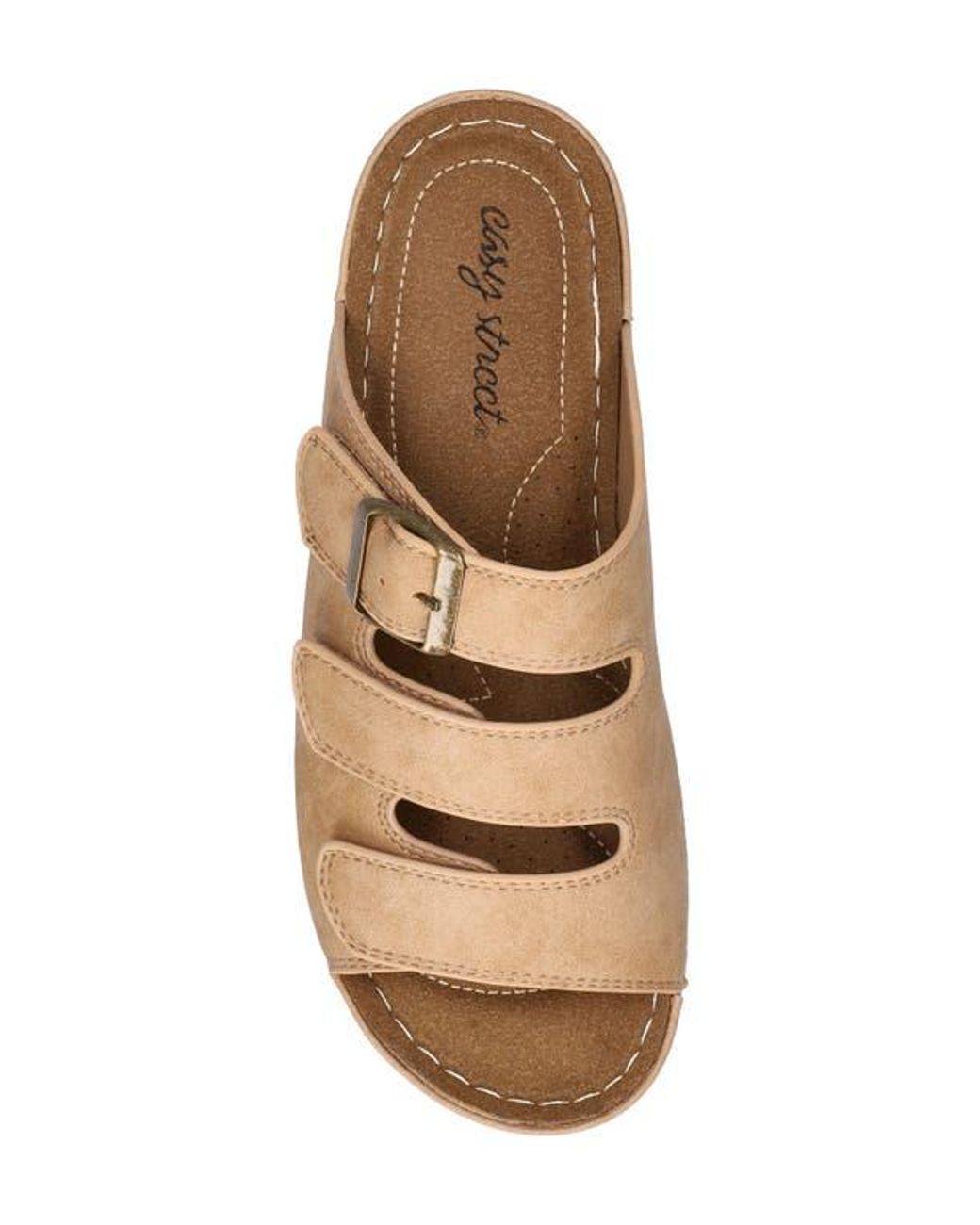 Easy Street Brown Pinterry Slide Sandal