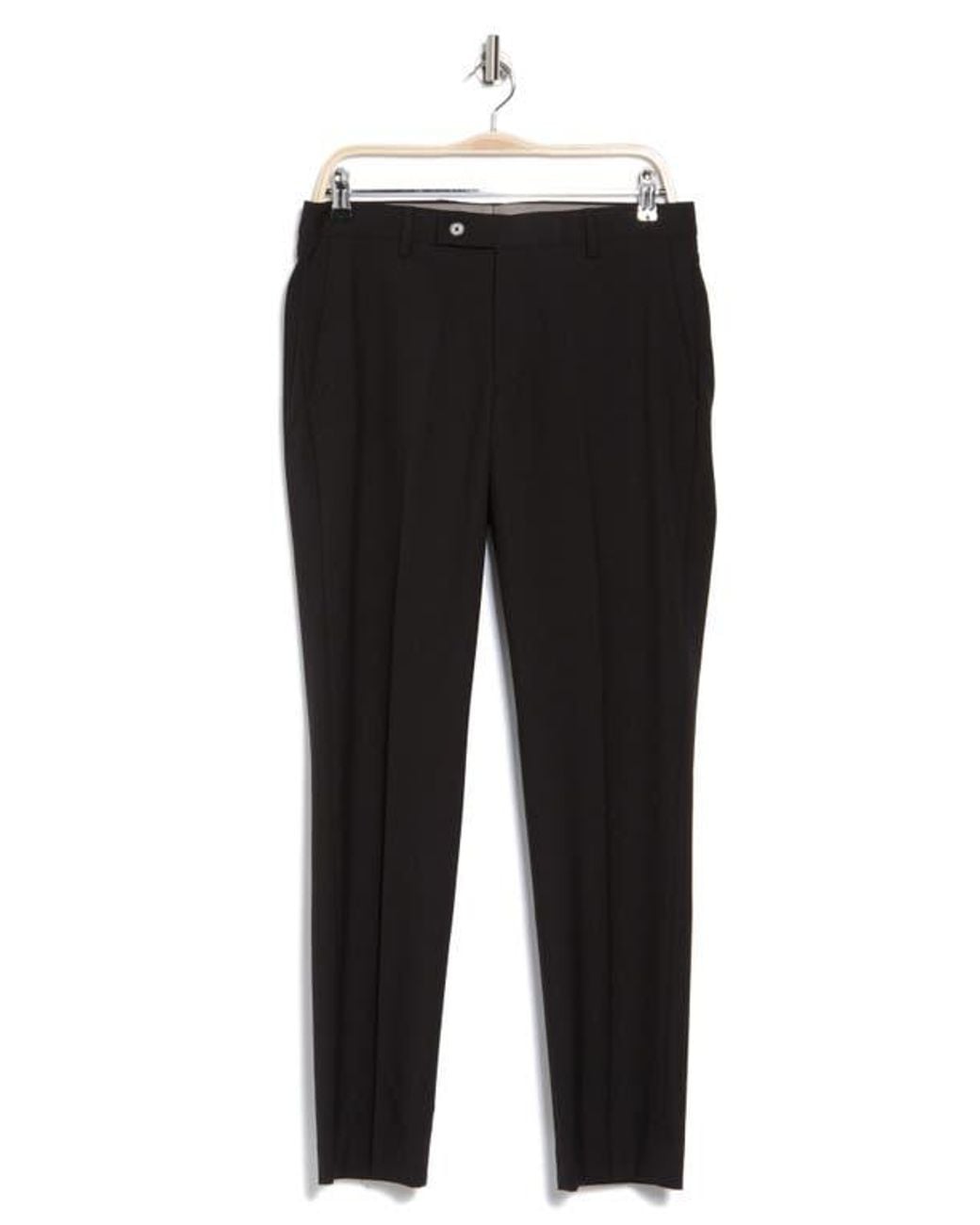 Calvin Klein Slim Fit Flat Front Dress Pants in Black for Men | Lyst
