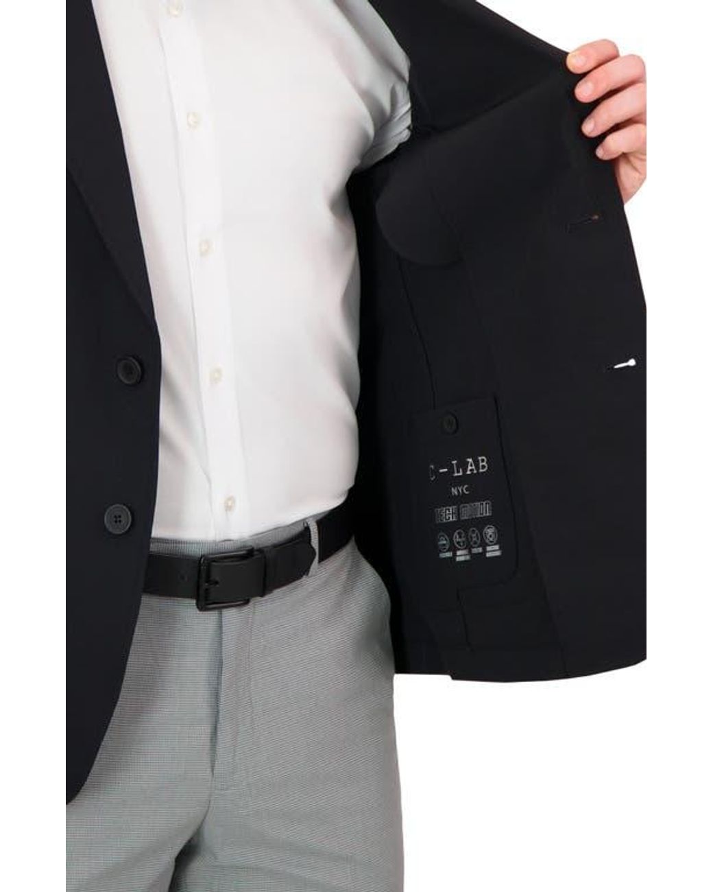 C-LAB NYC Black Packable Woven Tech Jacket for men