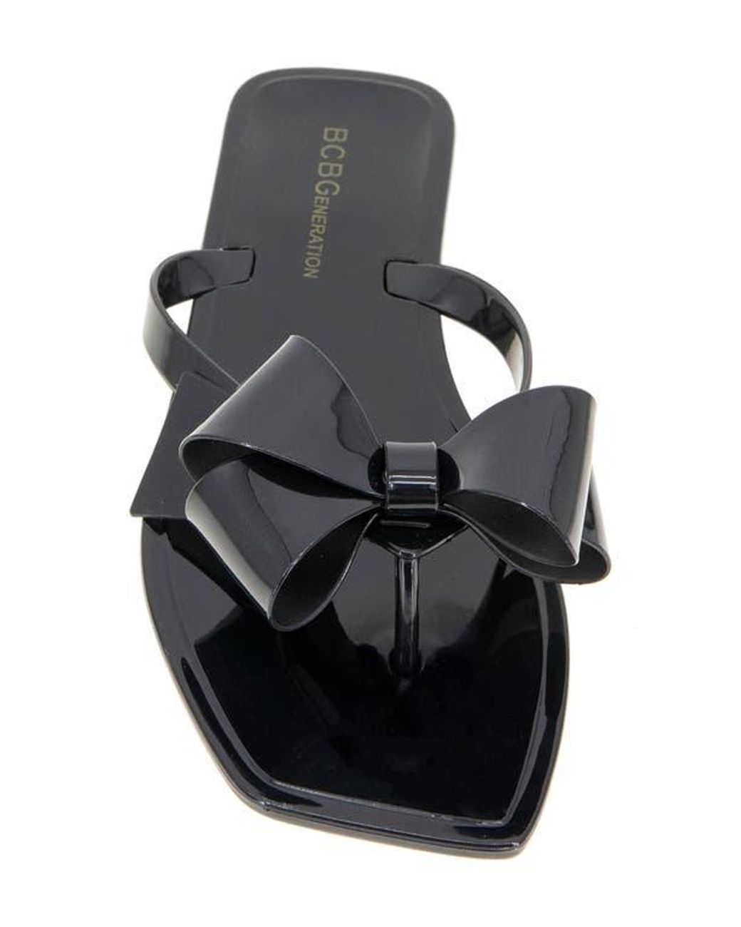 BCBGeneration White Lima Bow Jelly Sandal