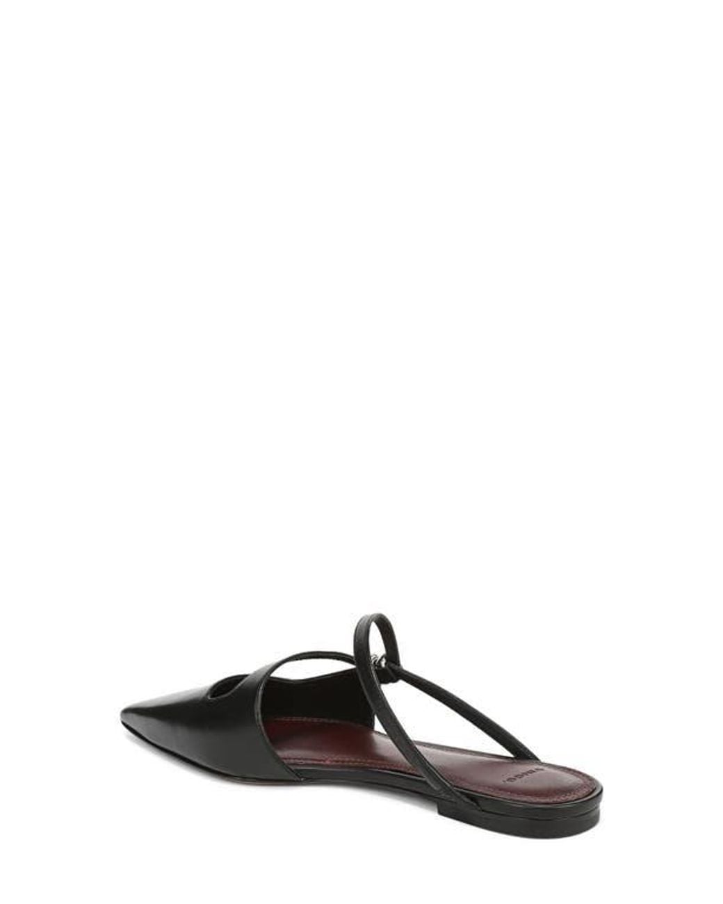 Vince Black Gilia Strappy Pointed Toe Flat Mule