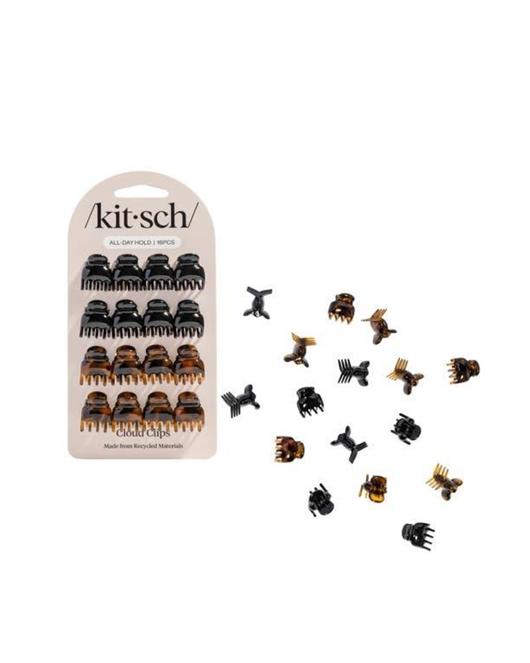 Kitsch Multicolor 16-Pack Recycled Plastic Microcloud Hair Clips