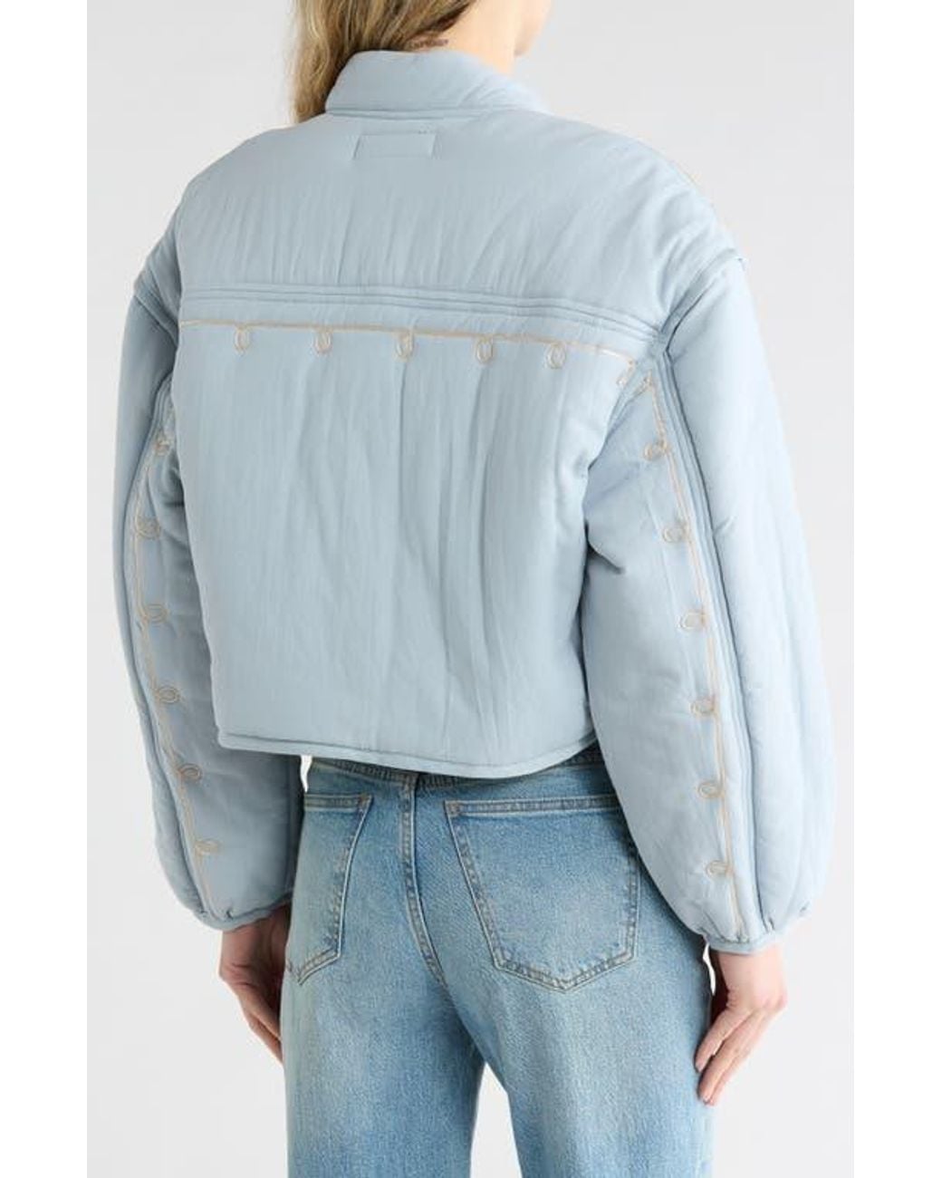 Blank NYC Blue Embroidered Quilted Jacket