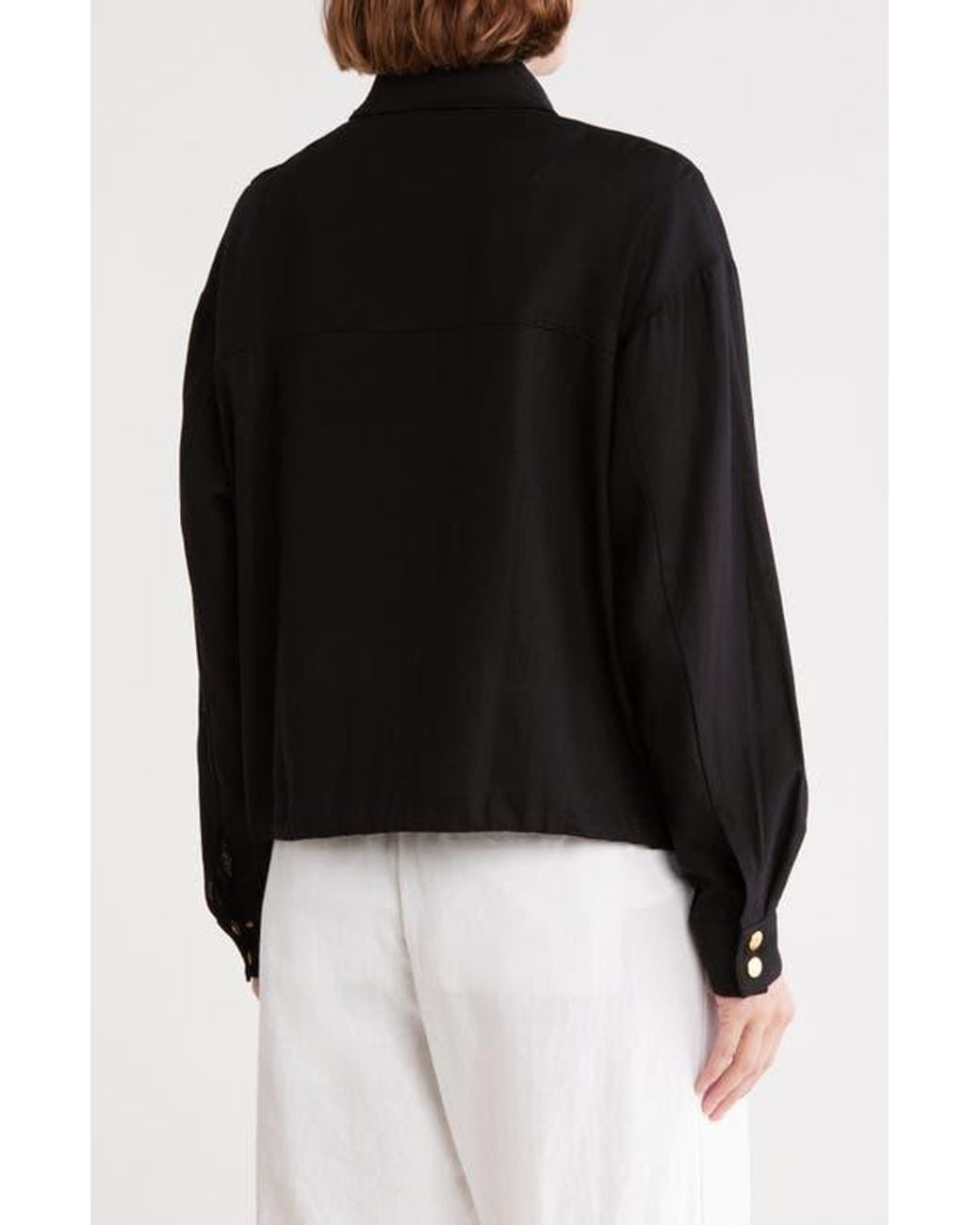 Ellen Tracy Black Crop Safari Jacket