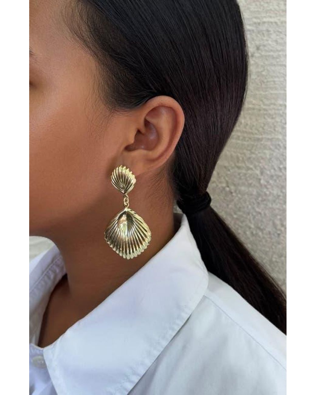 Adornia Natural Shell Inspired Drop Earrings
