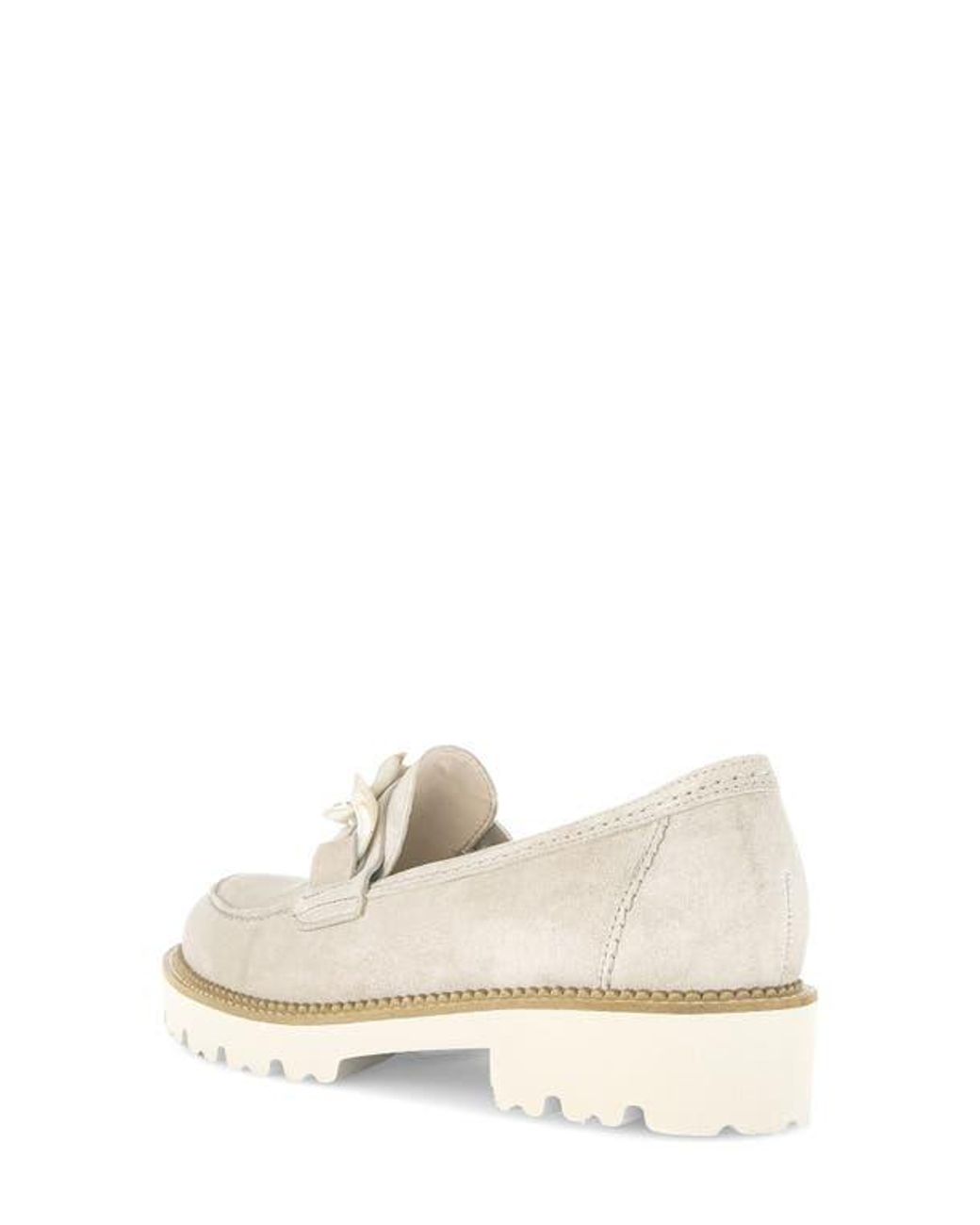 Gabor White Platform Chain Loafer