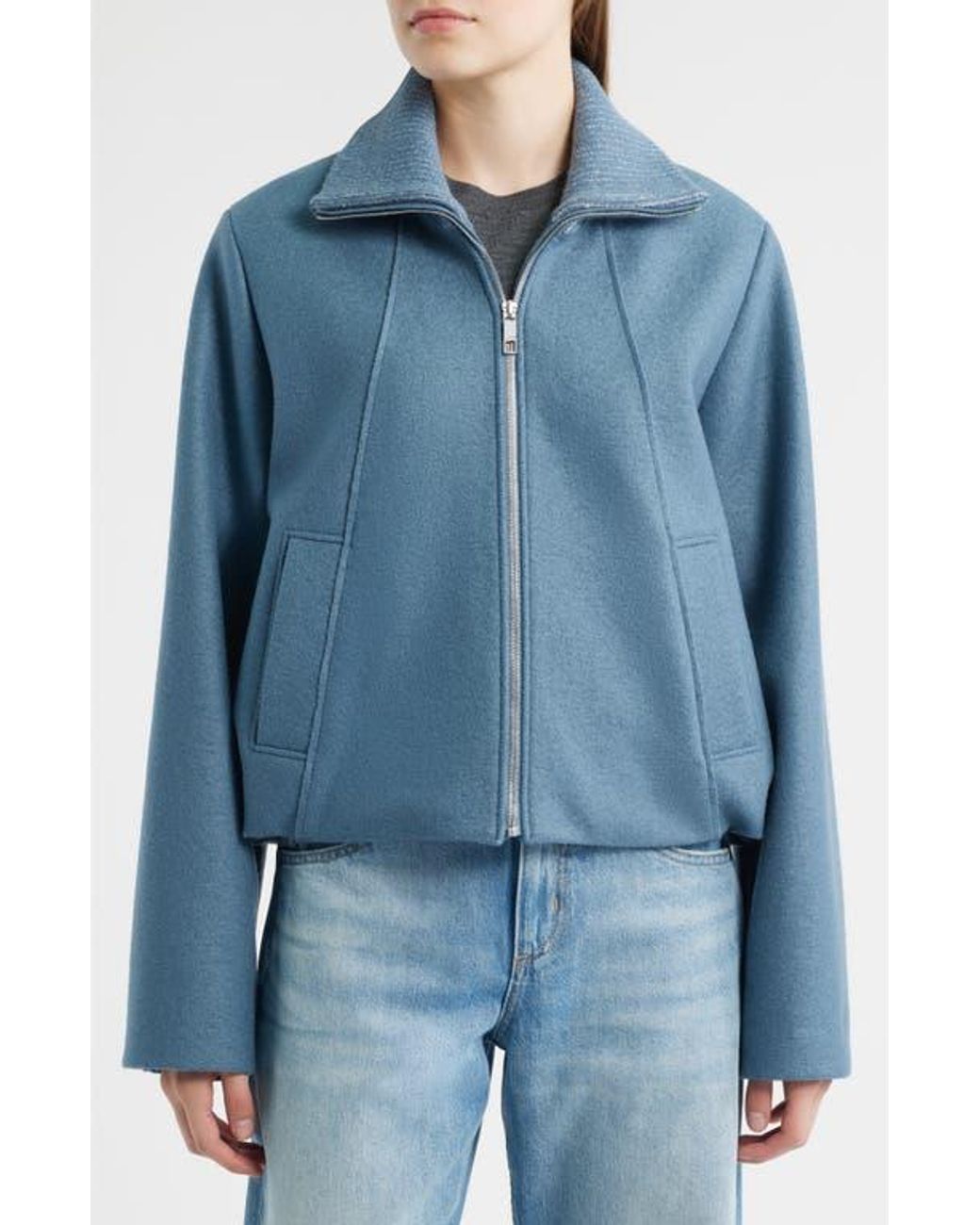 Boss Blue Cundalini Wool Bomber Jacket