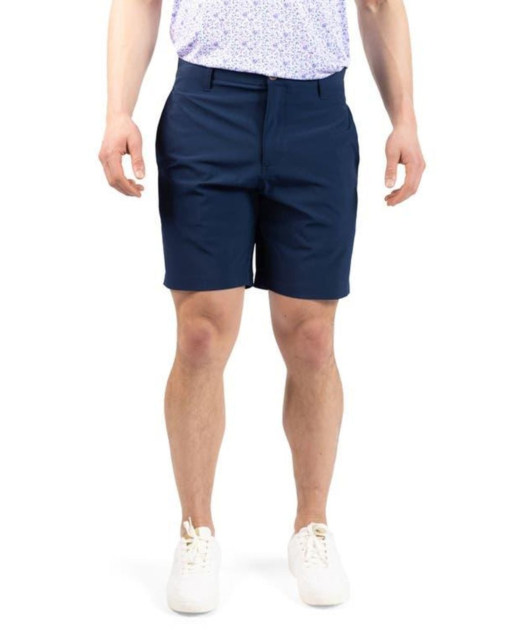 Tailorbyrd Blue Solid Performance Shorts for men