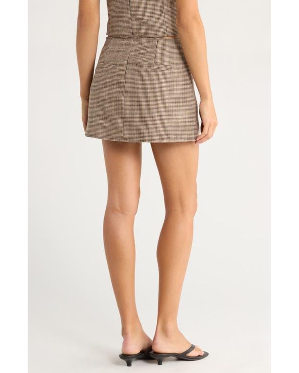 Blank NYC Natural Plaid Skirt