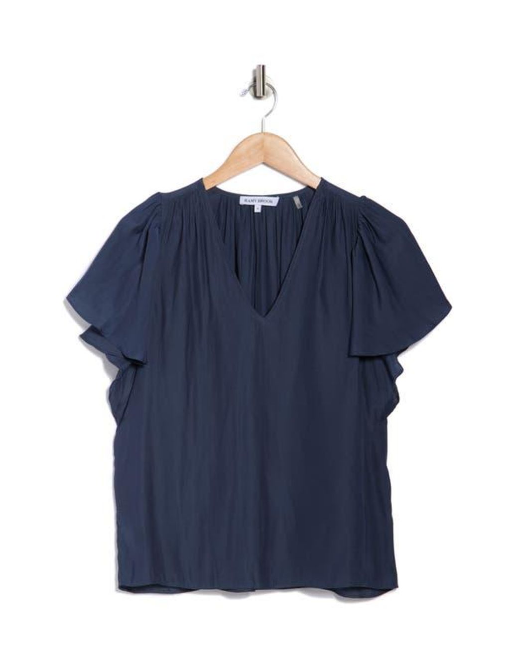 Ramy Brook Blue Bronta V-Neck Top