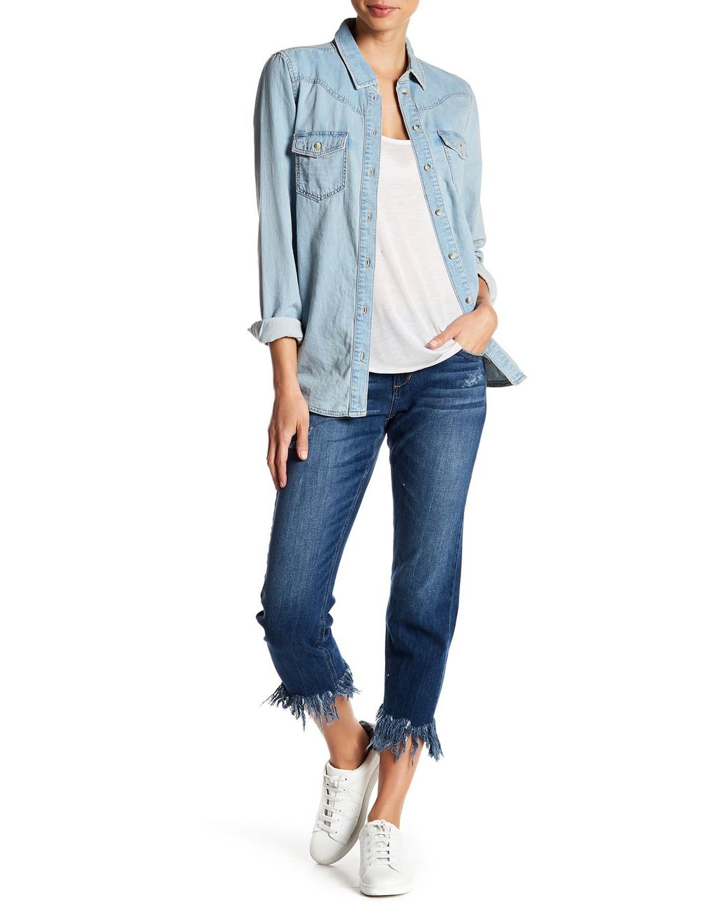 Joe's jeans frayed best sale hem