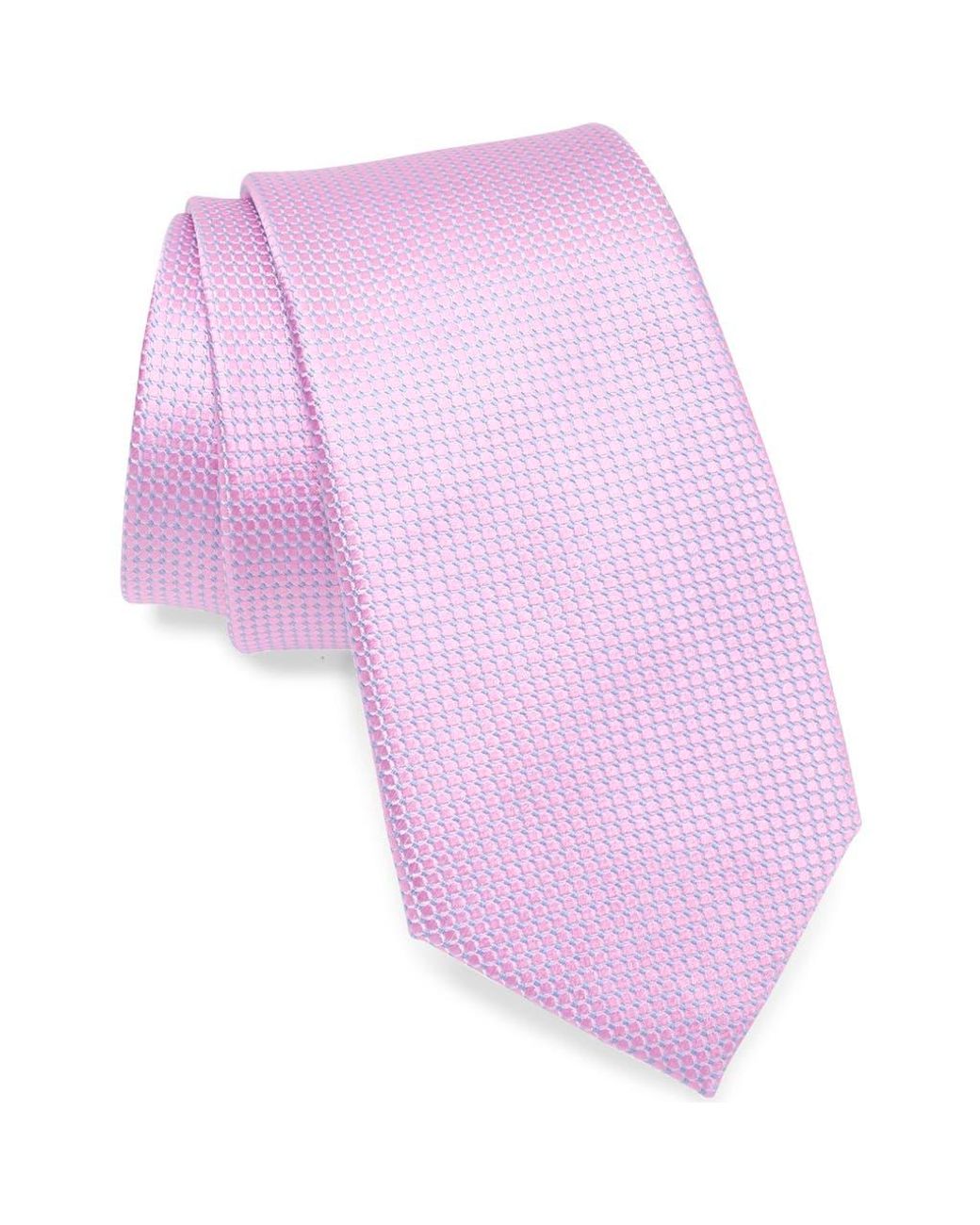 Duchamp Pink Textured Silk Tie for men