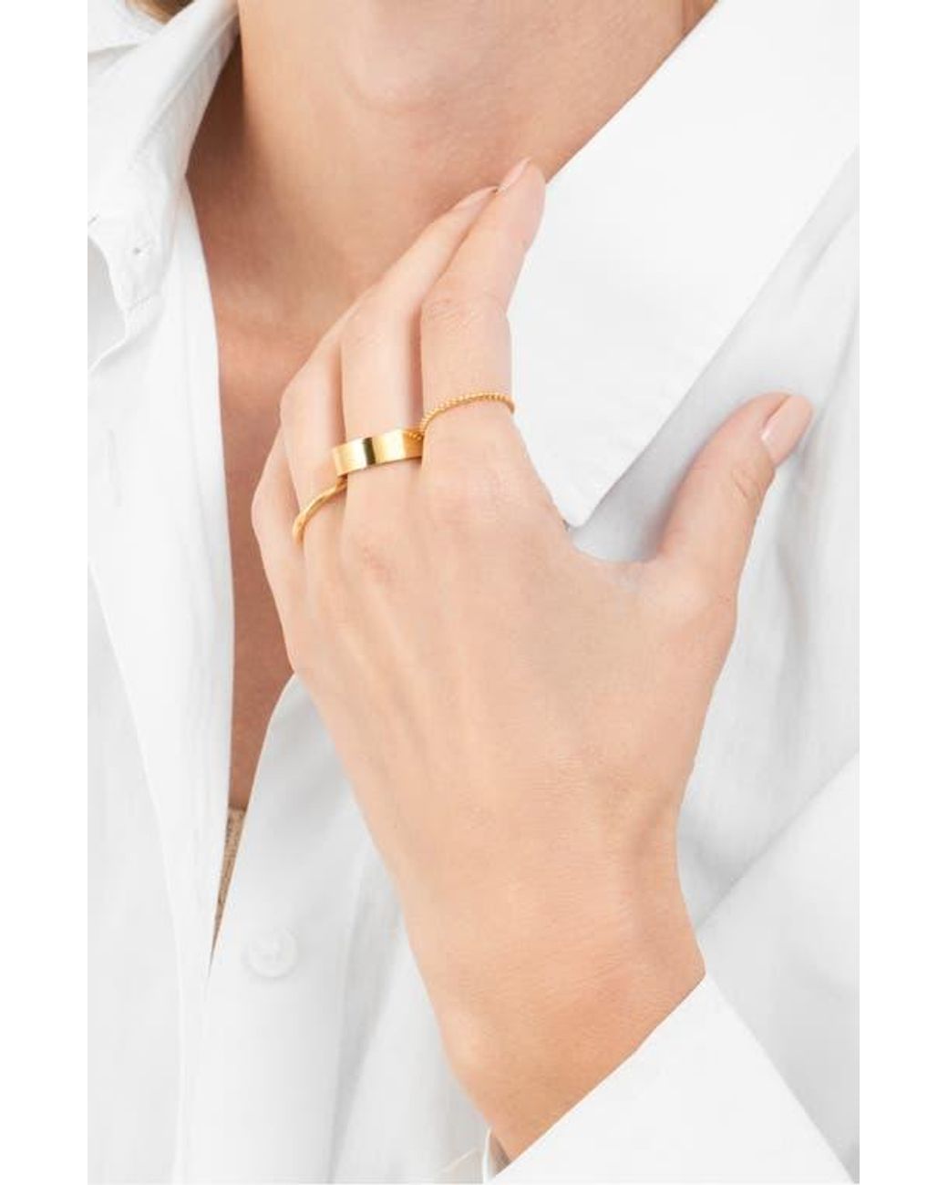 Adornia Metallic Water Resistant Mixed Band Stackable Ring Set