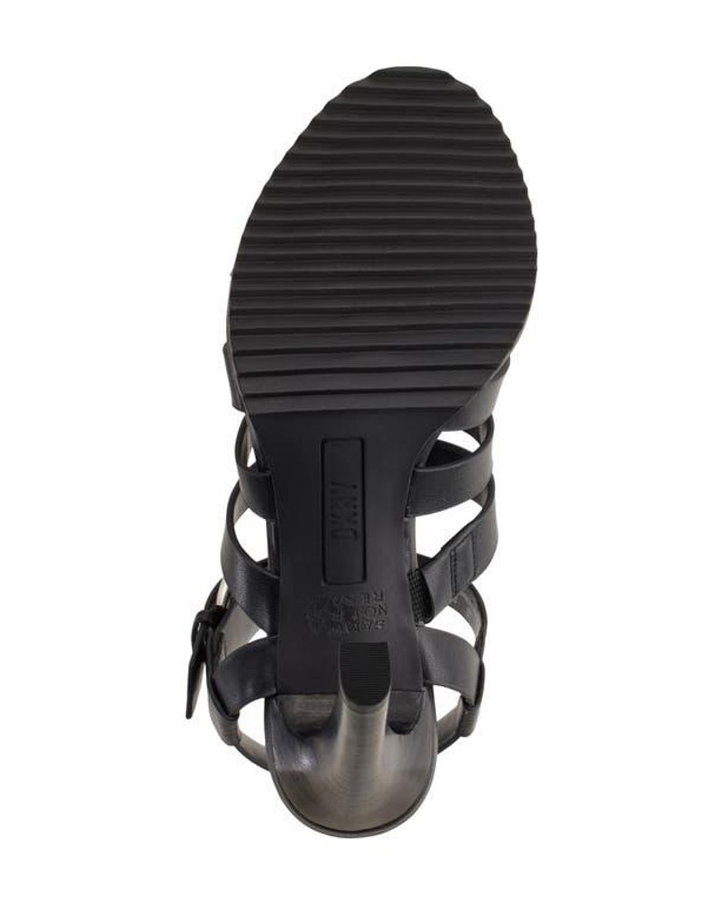 DKNY Black Bria Slingback Cage Sandal