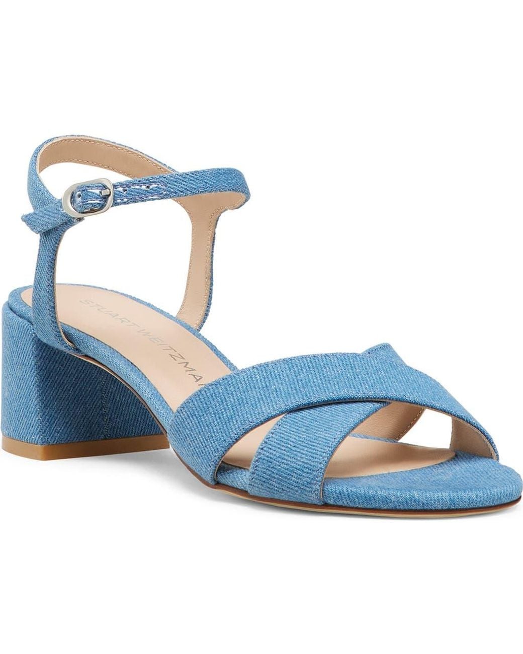 Stuart Weitzman Blue Dayna Ankle Strap Sandal