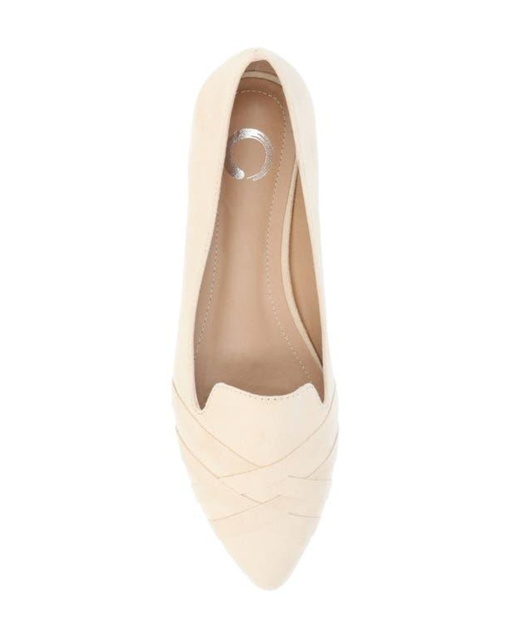 Journee Collection Natural Mindee Crisscross Toe Flat