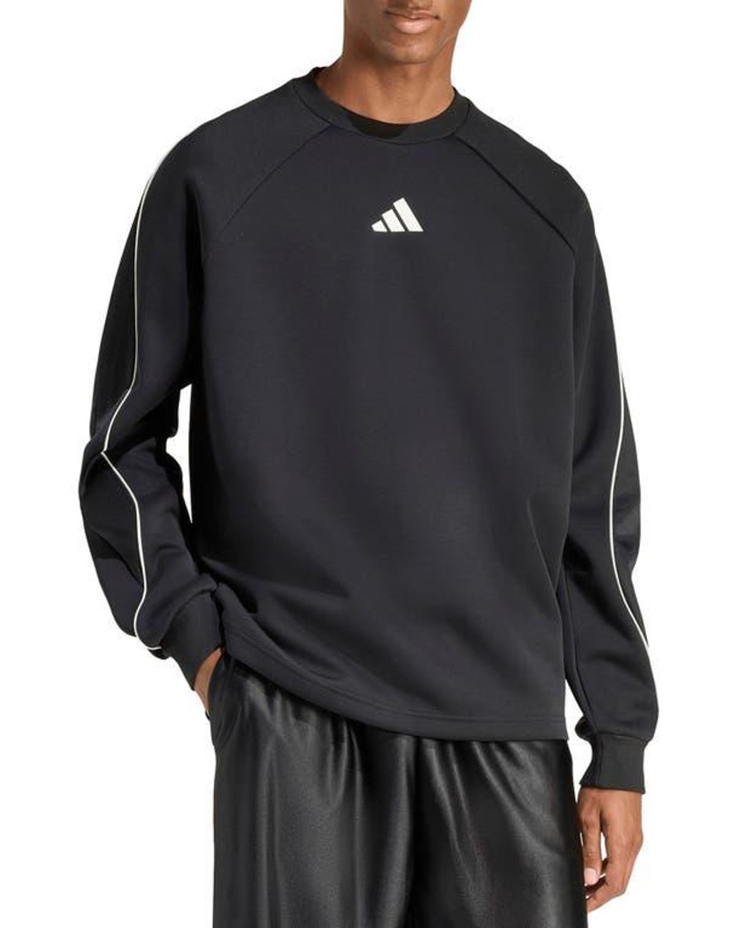 Adidas Black Stadium Crewneck Sweatshirt for men