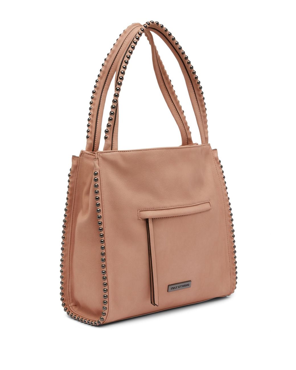 Max Studio Talo Studded Shoulder Bag in Brown | Lyst