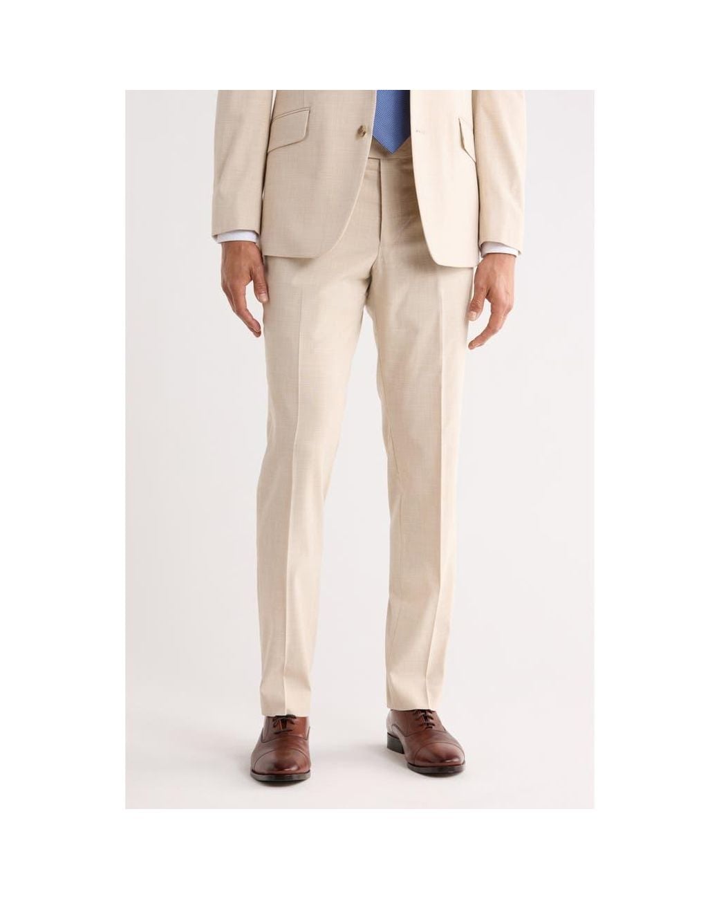 Con.struct Natural Plaid Suit Pants for men