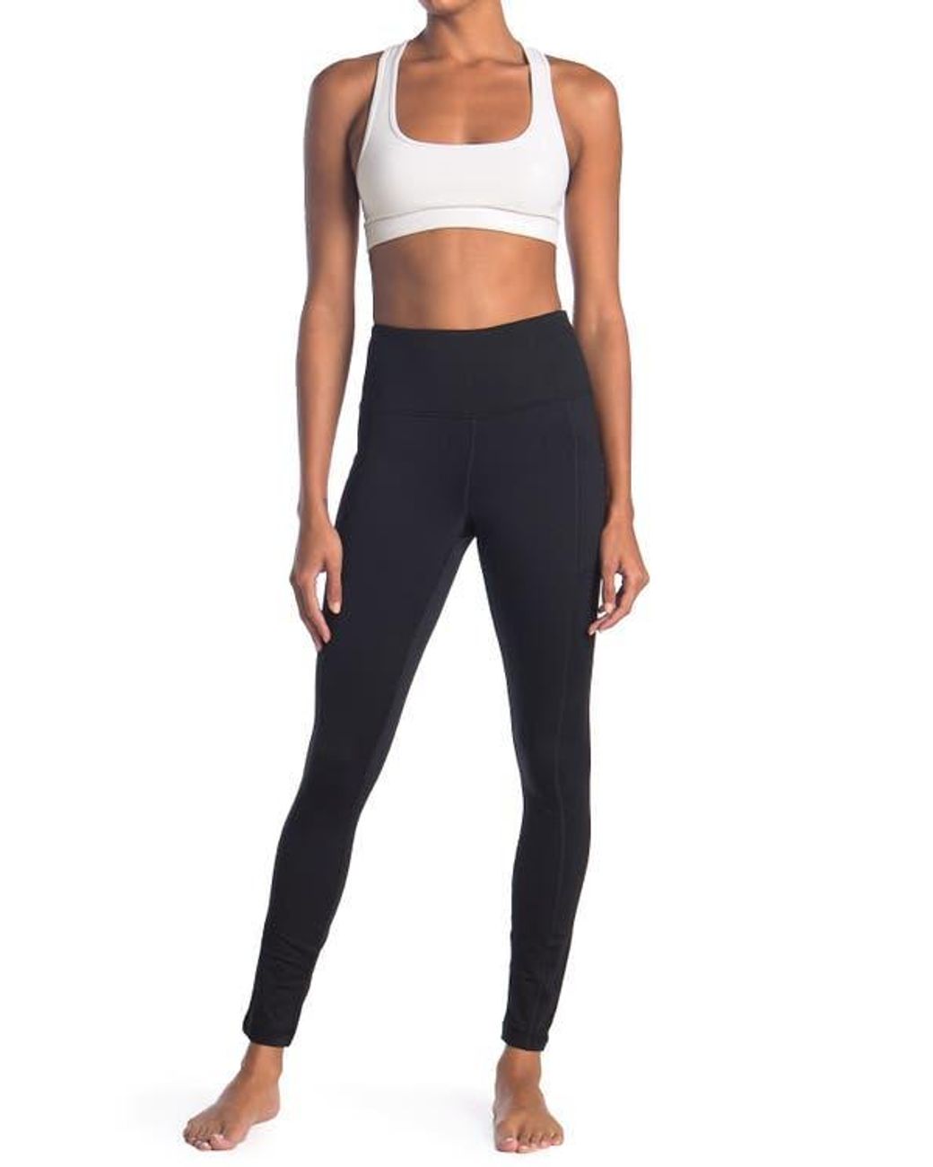90 Degrees Polarflex Fleece Lined Leggings in Blue Lyst