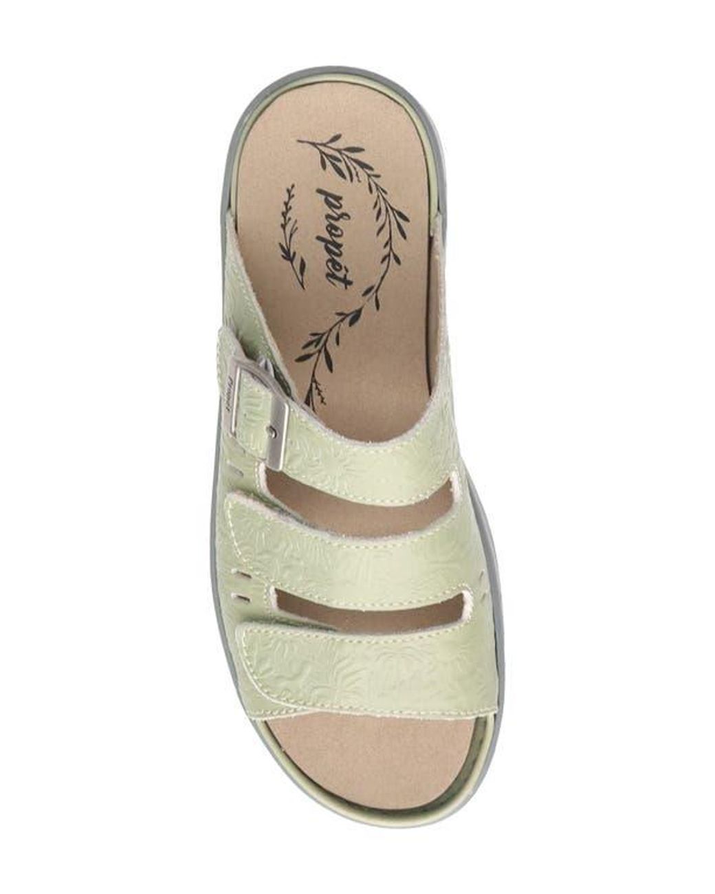 Propet White Breezy Walker Slide Sandal
