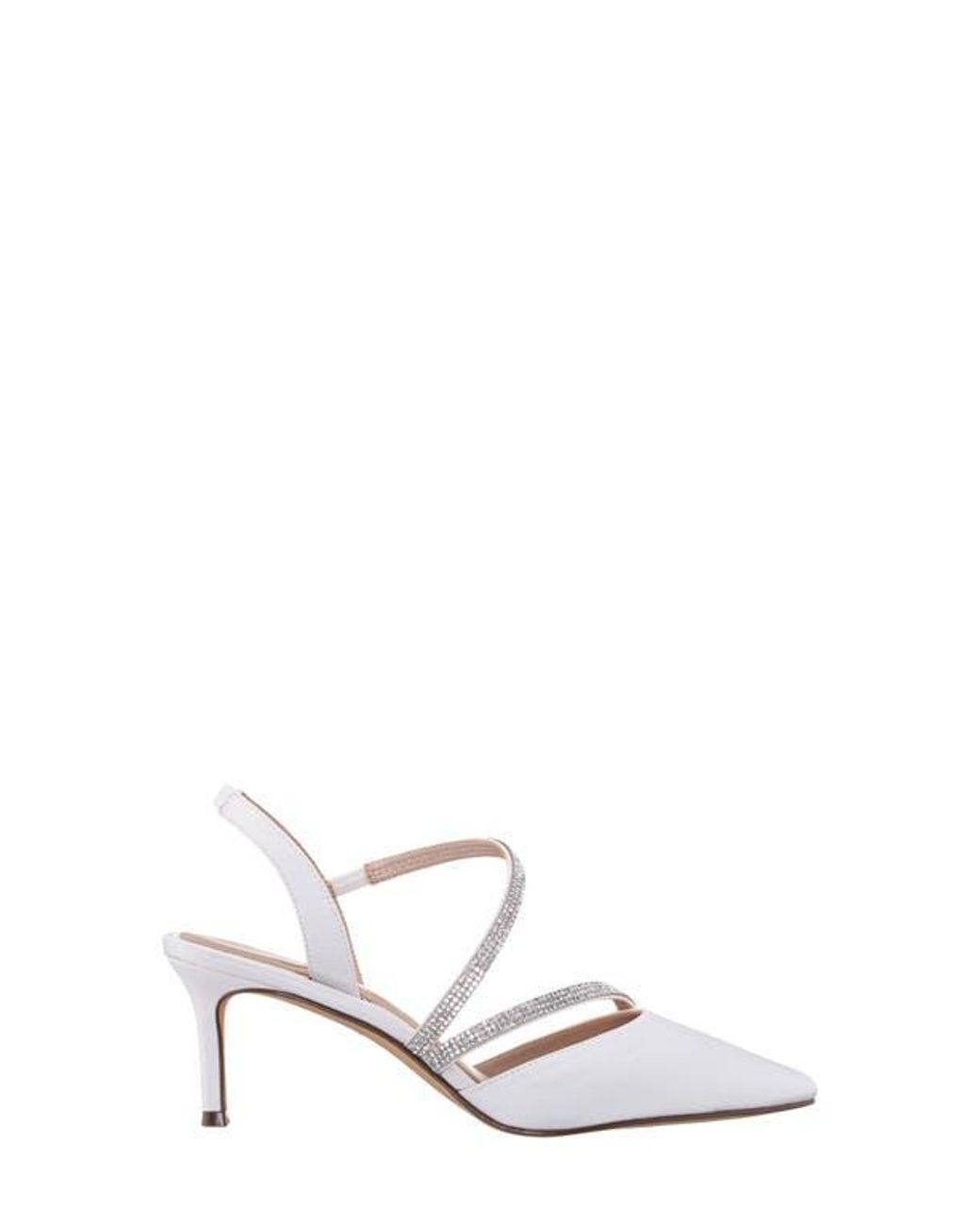 Nina White Nela Slingback Pointed Toe Pump