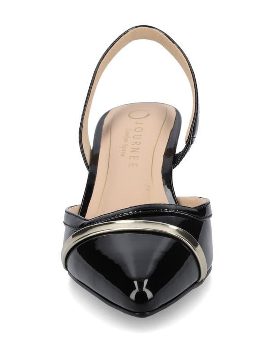 Journee Collection Black Nellia Slingback Pointed-Toe Pump