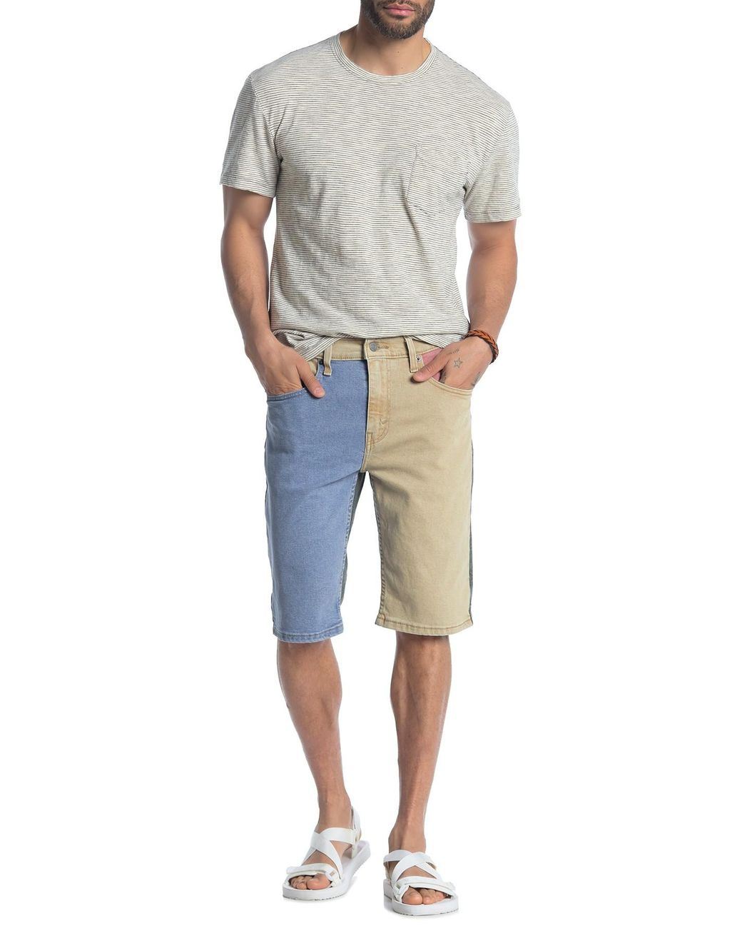 Levi's 502 Colorblock Rolled Hem Shorts for Men | Lyst