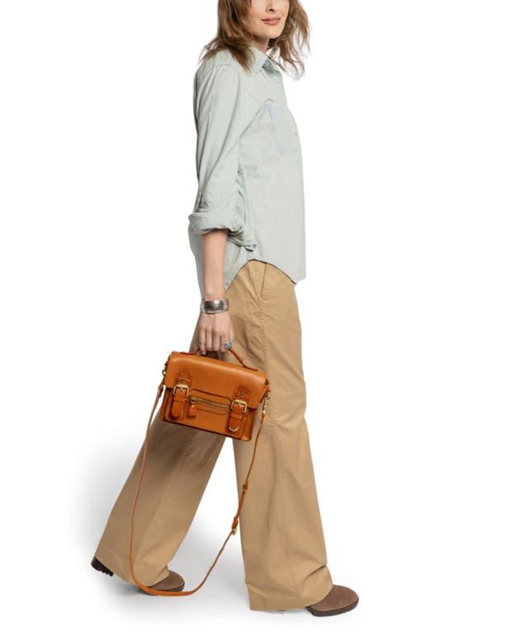Old Trend Orange Aster Mini Leather Satchel