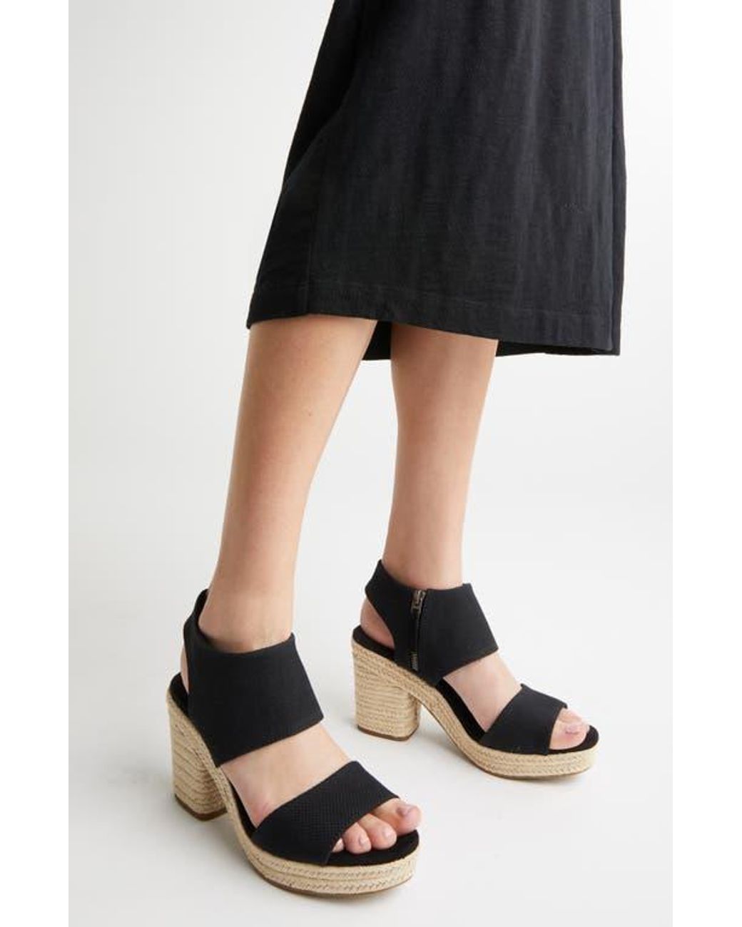 TOMS Black Majorca Platform Sandal