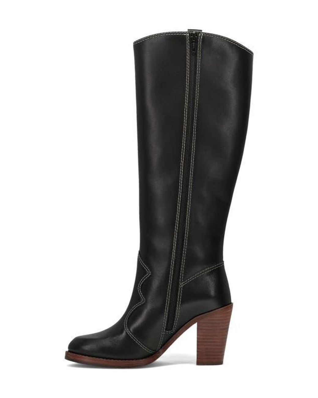 Frye Corinne Knee High Western Boot in Black | Lyst
