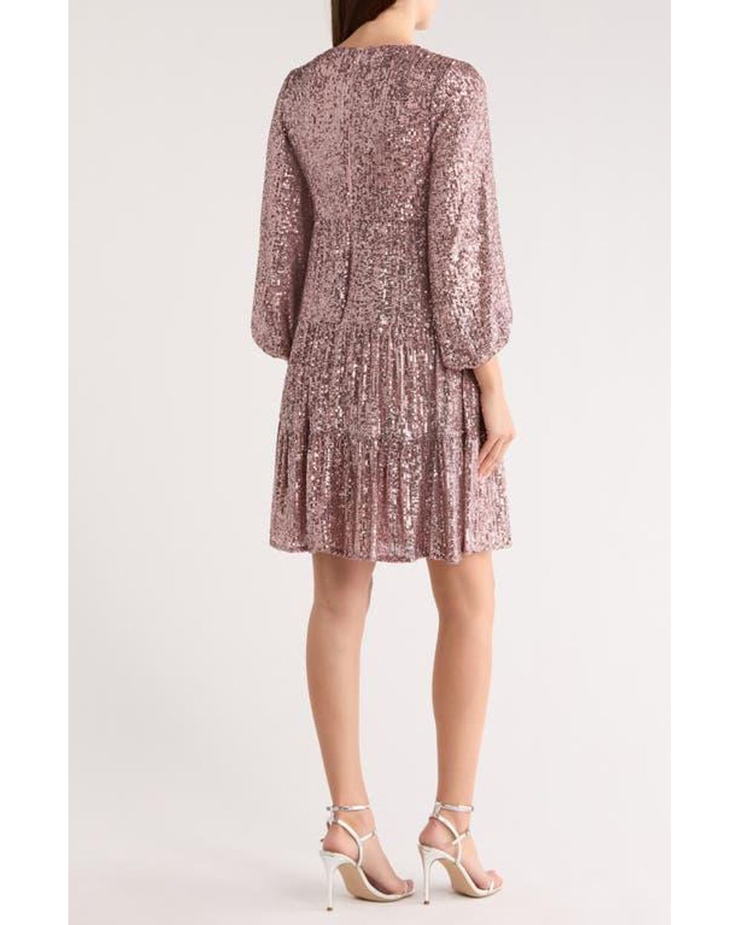 slim fit dress slacks Sequin Belted Balloon Sleeve Mini Dress – InTheStyle main image 1