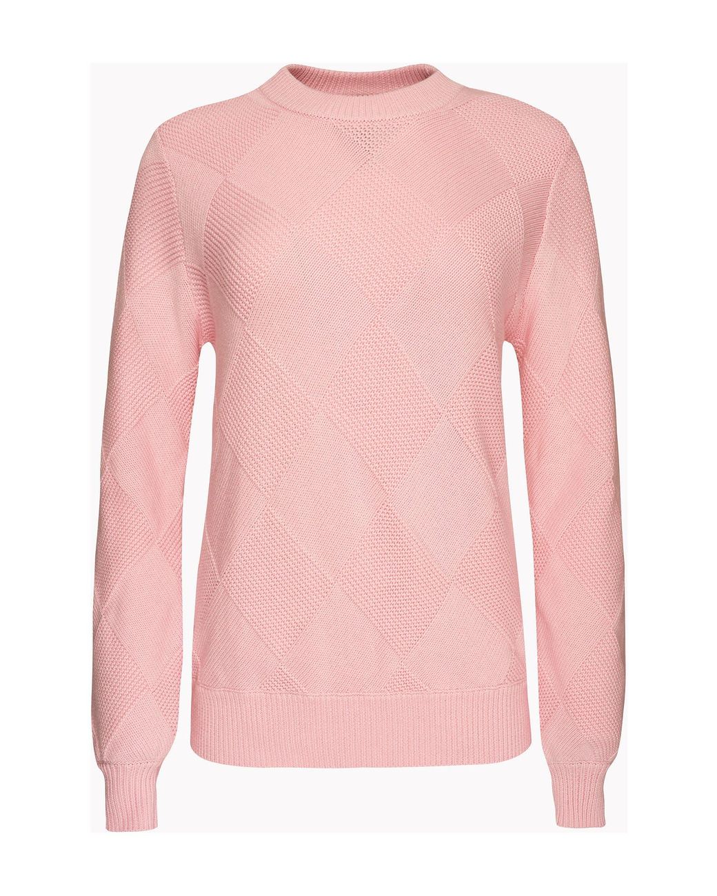 Sweaty Betty Diamond Knit Cotton & Wool Sweater in Pink | Lyst