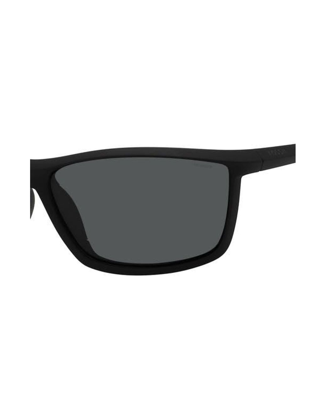 Fossil Black 63Mm Polarized Rectangular Sunglasses for men