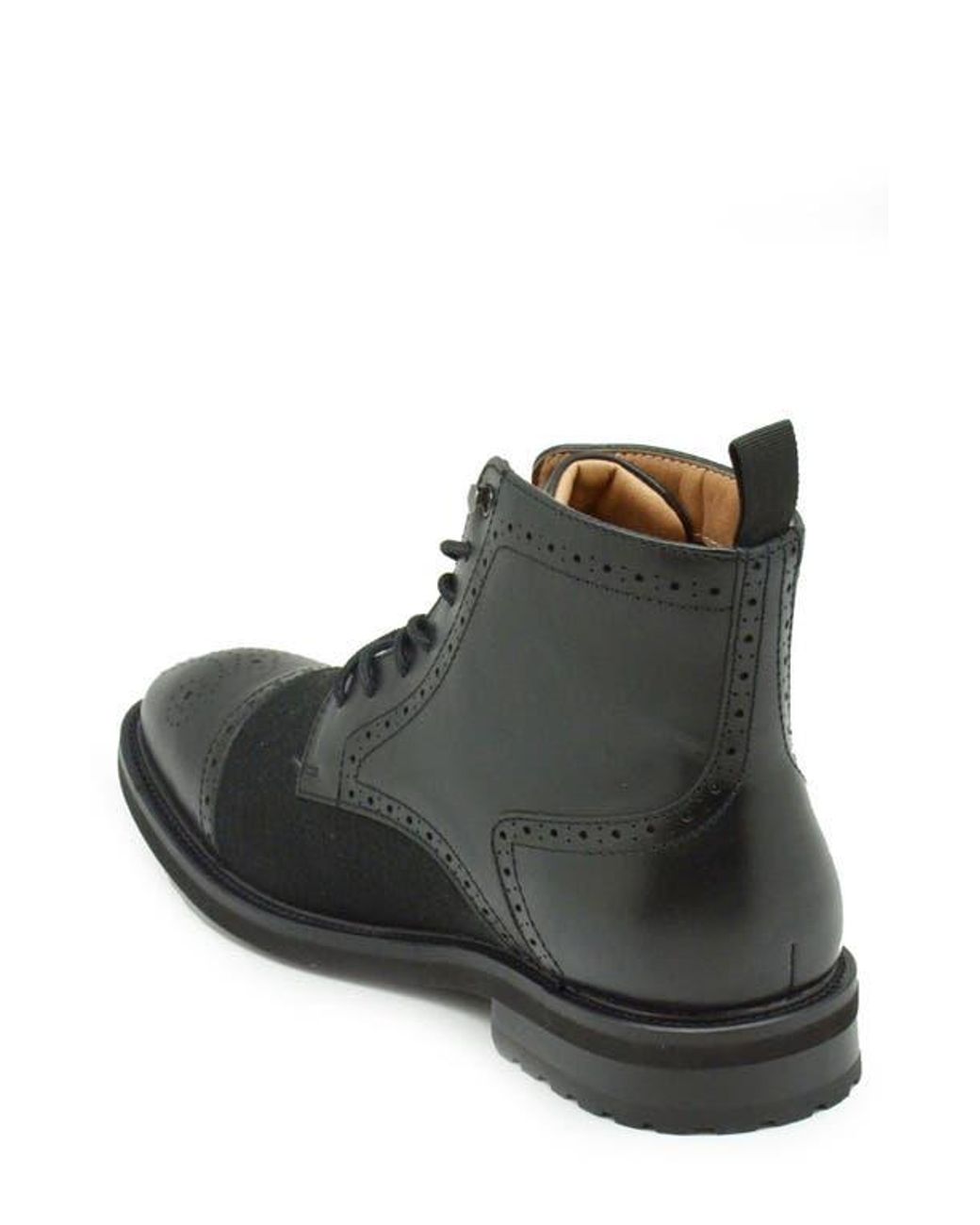 La Milano Black Questo Brogue Combat Boot for men