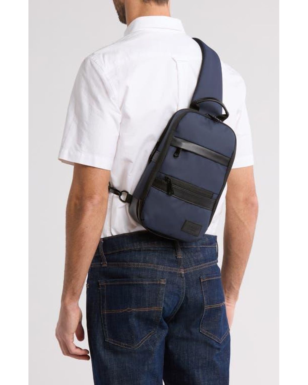 Duchamp Blue Sling Bag for men