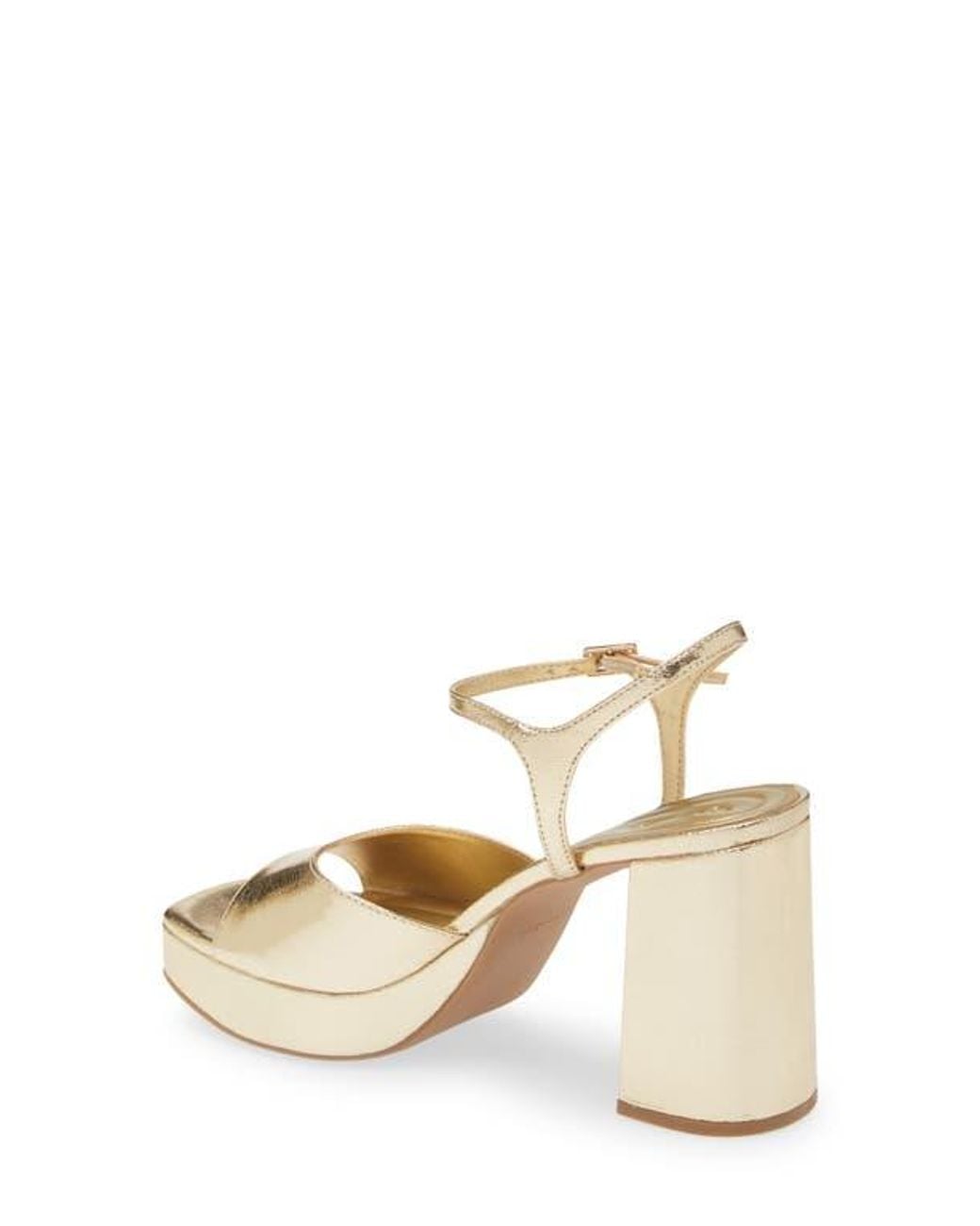 Open Edit Natural Whitney Block Heel Sandal