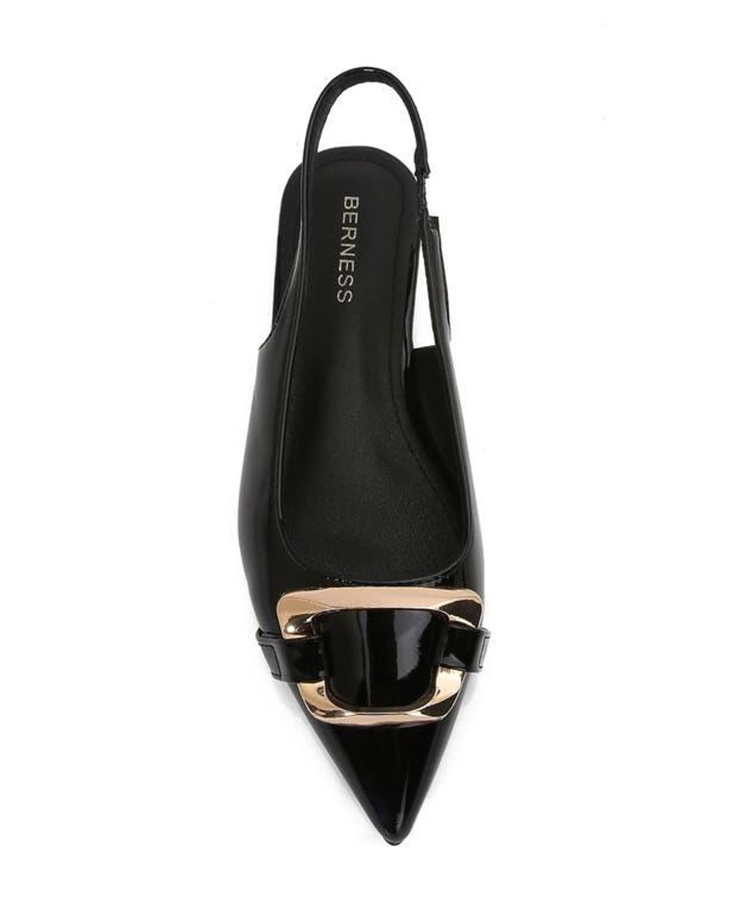 BERNESS Black Caeli Buckle Slingback Flat