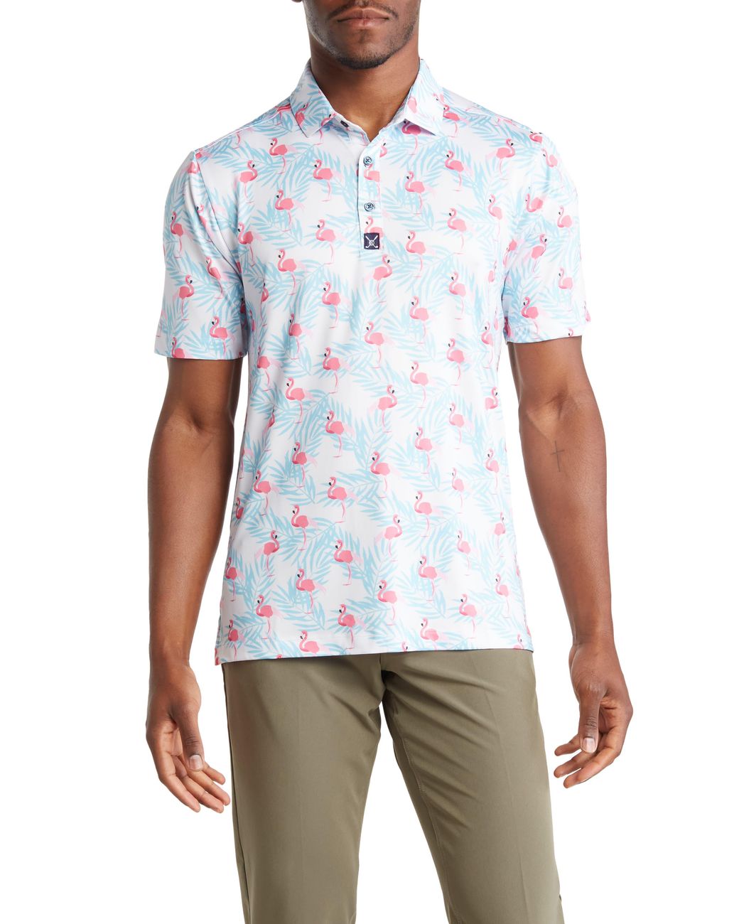 Con.struct Flamingo Short Sleeve Polo in White for Men | Lyst