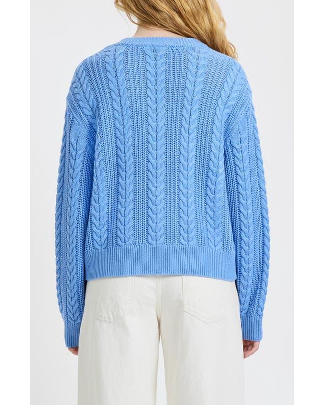 French Connection Blue Ryland Cable Sweater