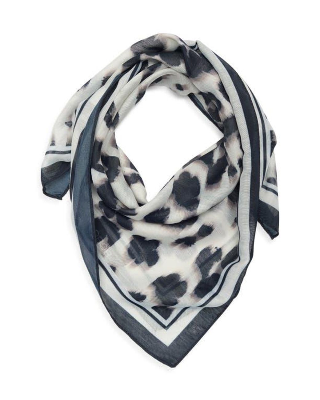 BCBGeneration Blue Leopard Print Square Scarf